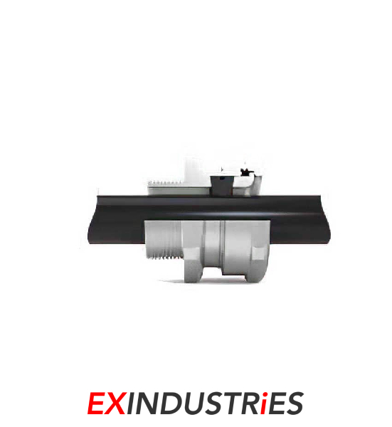 A monochrome image of a conduit drain, highlighting its curves and surface details in black and white tones.