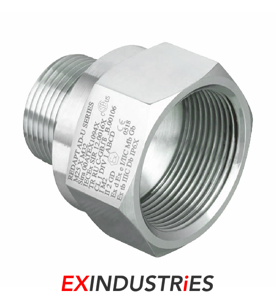 Aluminum threaded fitting showcasing detailed threading for secure connections in plumbing or mechanical applications.
